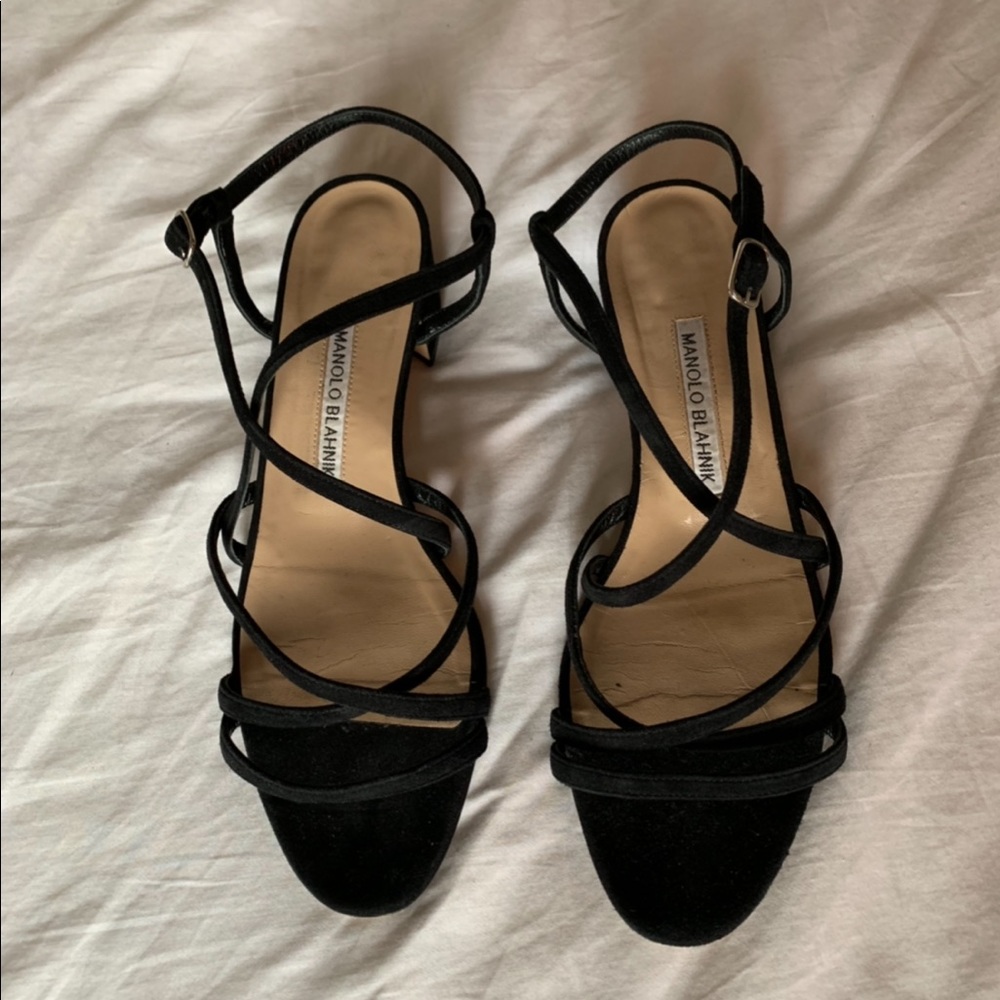 Manolo Blahnik Strappy Suede Sandal
